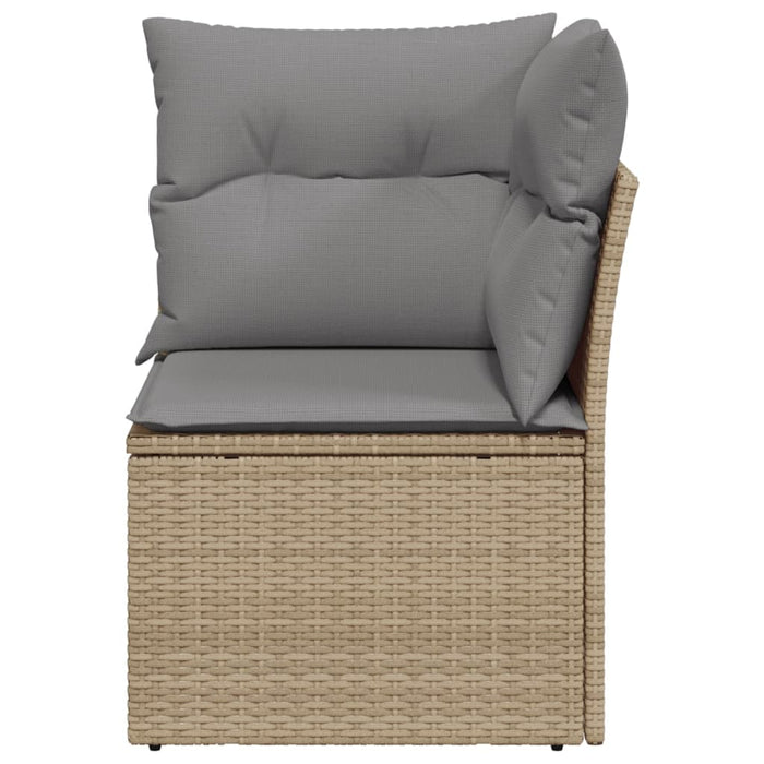 Garden Sofa Corner With Cushions Beige Poly Rattan Tllbnl