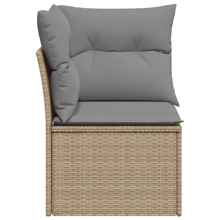 Garden Sofa Corner With Cushions Beige Poly Rattan Tllbnl