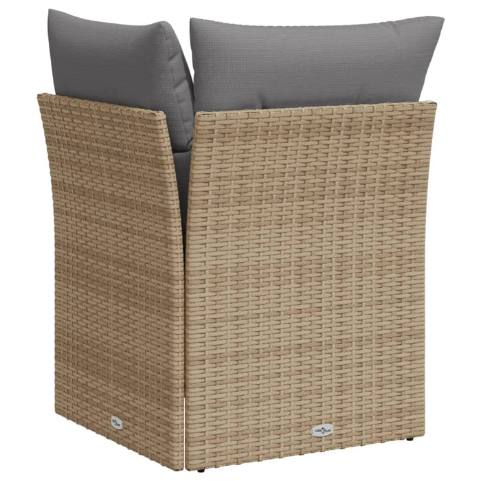 Garden Sofa Corner With Cushions Beige Poly Rattan Tllbnl