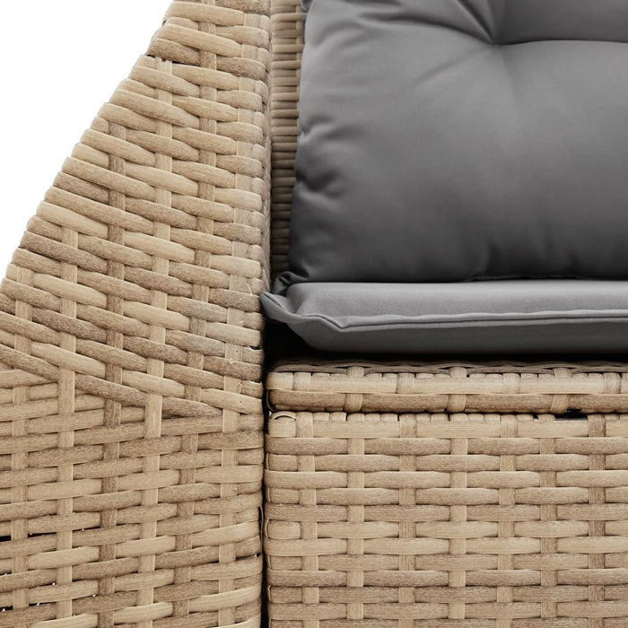 Garden Sofa With Cushions 2-Seater Beige Poly Rattan Tllbka