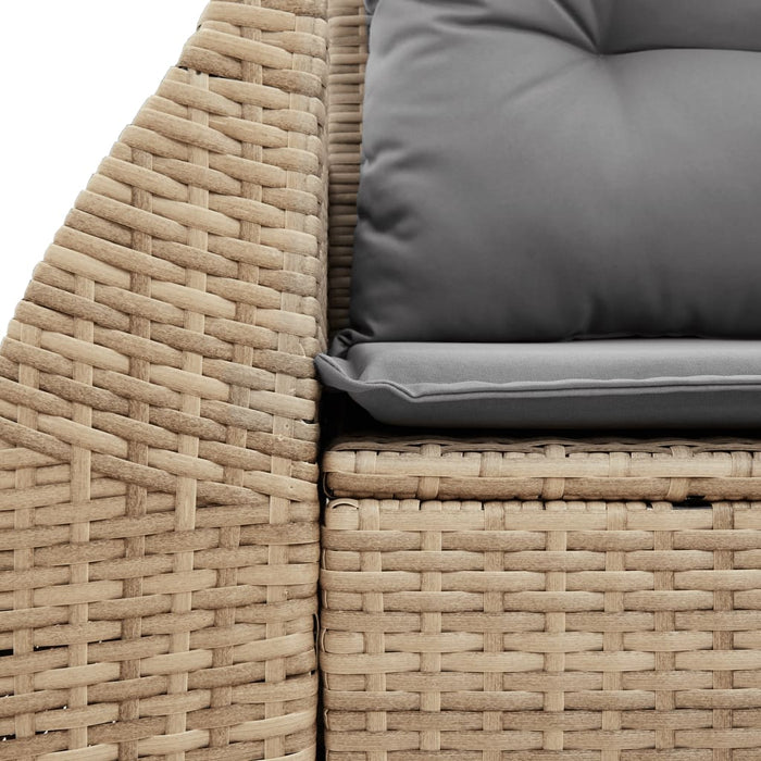 Garden Sofa With Cushions 2-Seater Beige Poly Rattan Tllbkp