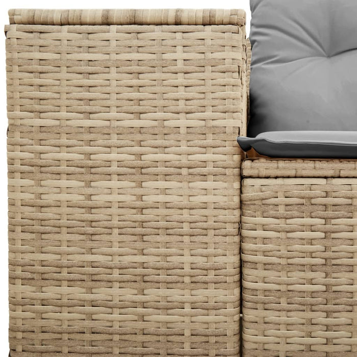 Garden Sofa With Cushions 2-Seater Beige Poly Rattan Tllbkl