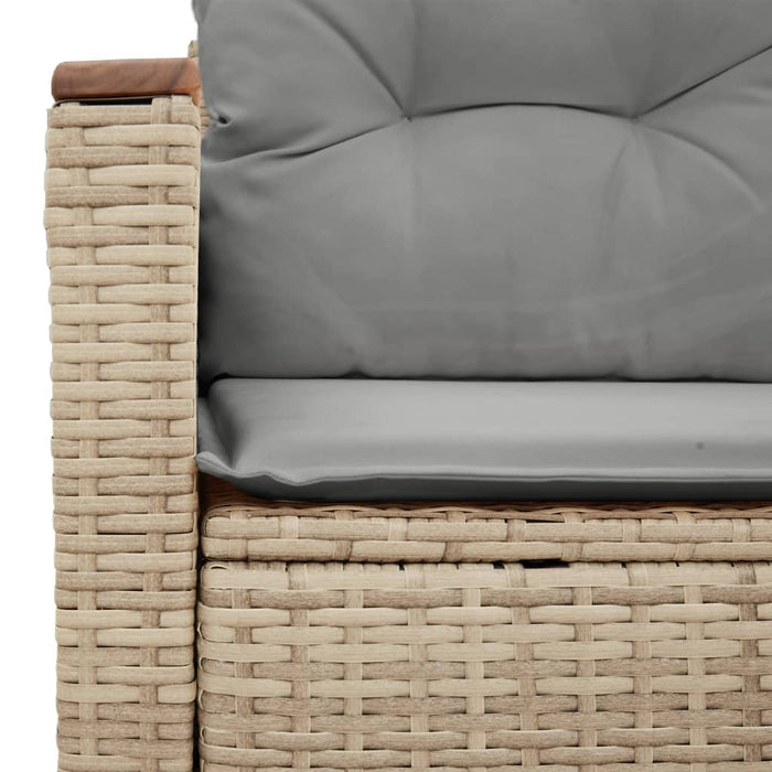 Garden Sofa With Cushions 2-Seater Beige Poly Rattan Tllbki