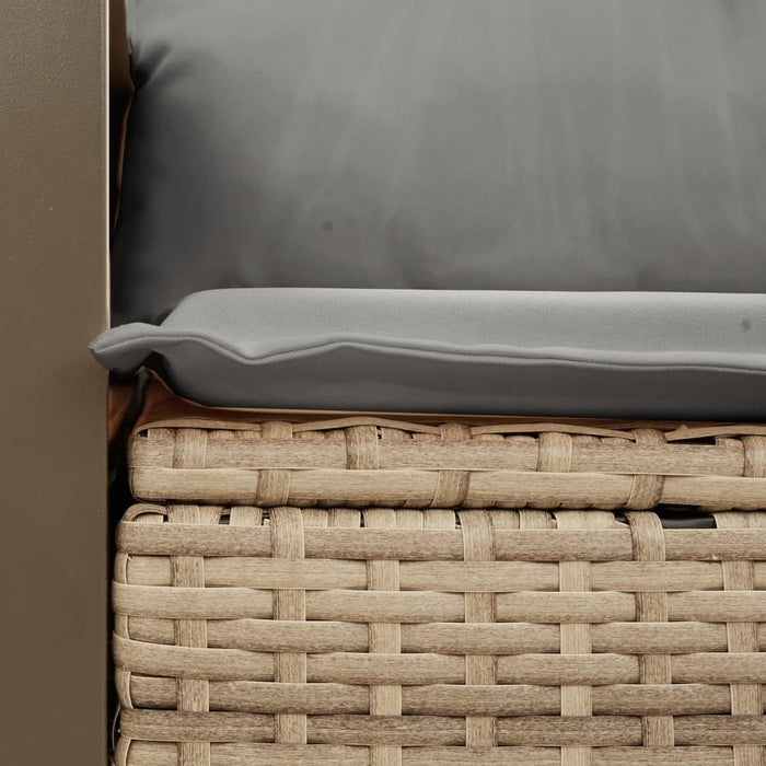 Garden Sofa With Cushions 2-Seater Beige Poly Rattan Tllbkk