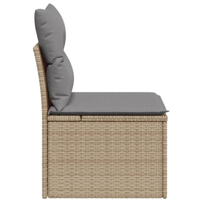 Garden Chair Armless With Cushions Beige Poly Rattan Tllobb
