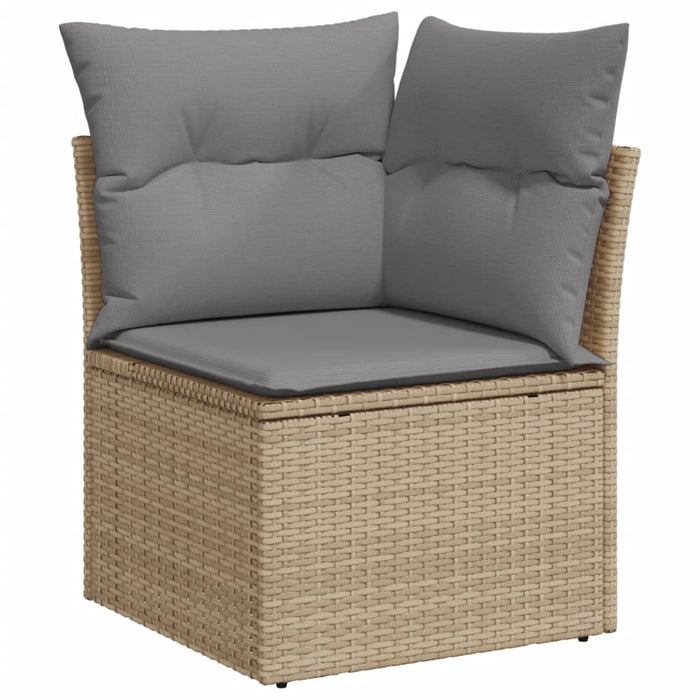 Garden Sofa Corner With Cushions Beige Poly Rattan Tllobo
