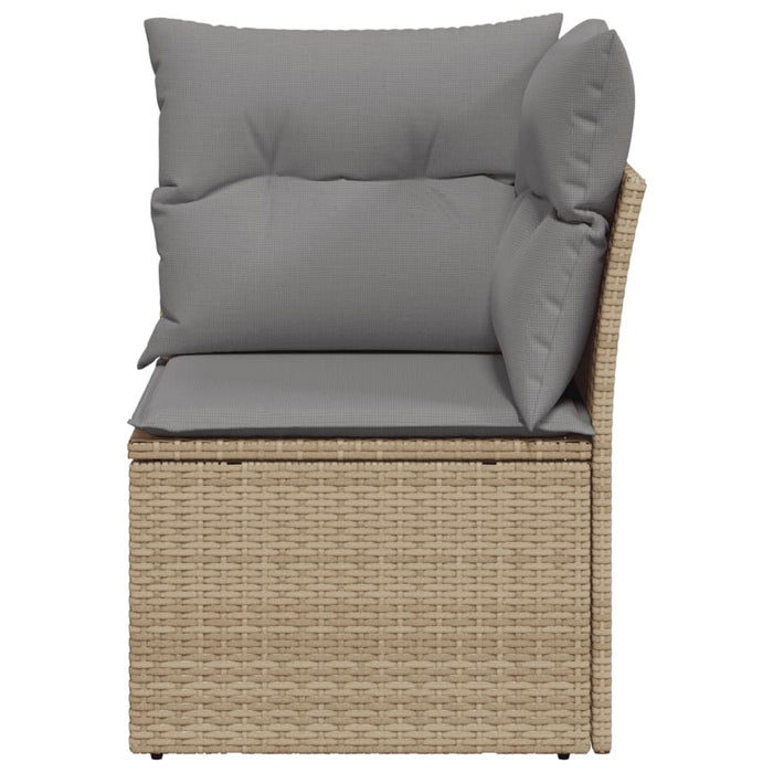 Garden Sofa Corner With Cushions Beige Poly Rattan Tllobo