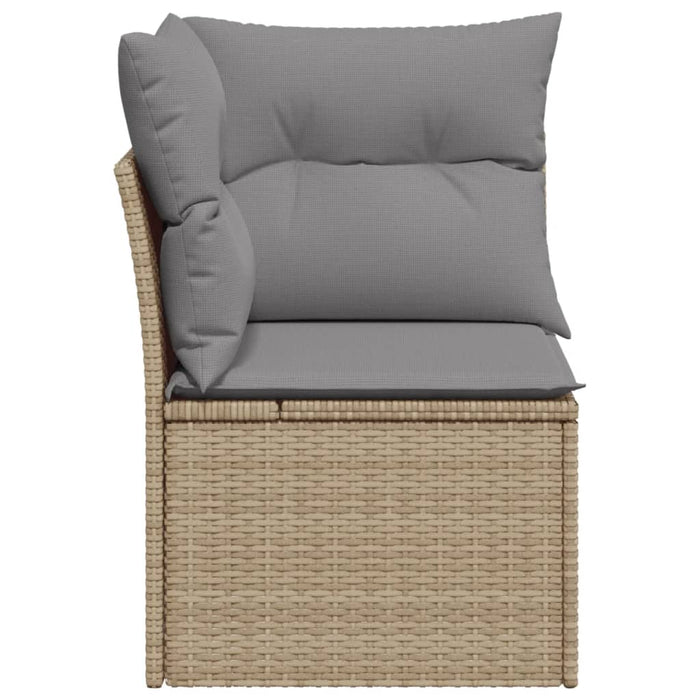 Garden Sofa Corner With Cushions Beige Poly Rattan Tllobo
