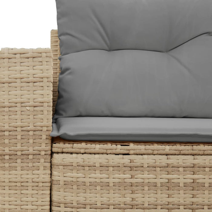 Garden Sofa With Cushions 2-Seater Beige Poly Rattan Tllobp