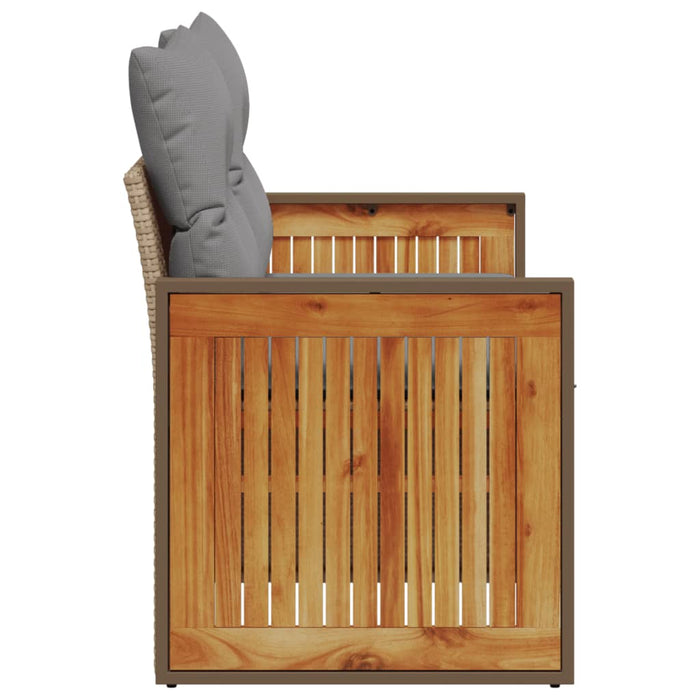 Garden Sofa With Cushions 2-Seater Beige Poly Rattan Tllooo