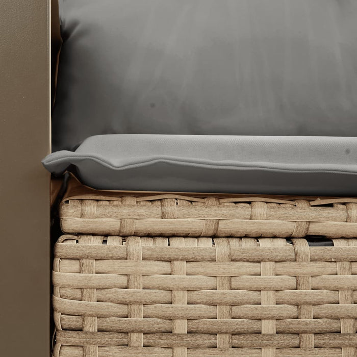 Garden Sofa With Cushions 2-Seater Beige Poly Rattan Tllooo