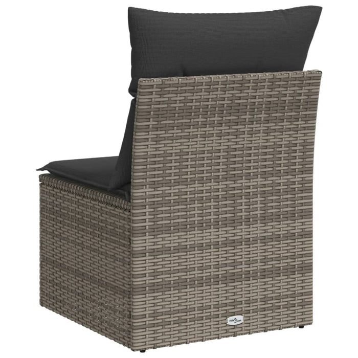 Garden Sofa Armless With Cushions Grey Poly Rattan Tlloox