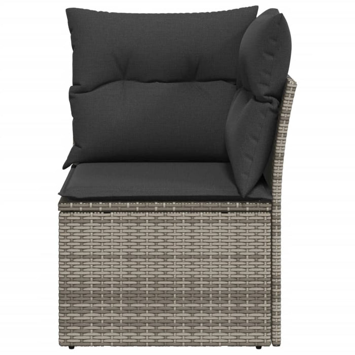 Garden Sofa Corner With Cushions Grey Poly Rattan Tlloot