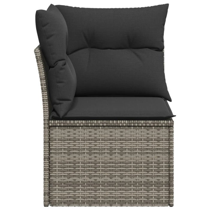 Garden Sofa Corner With Cushions Grey Poly Rattan Tlloot