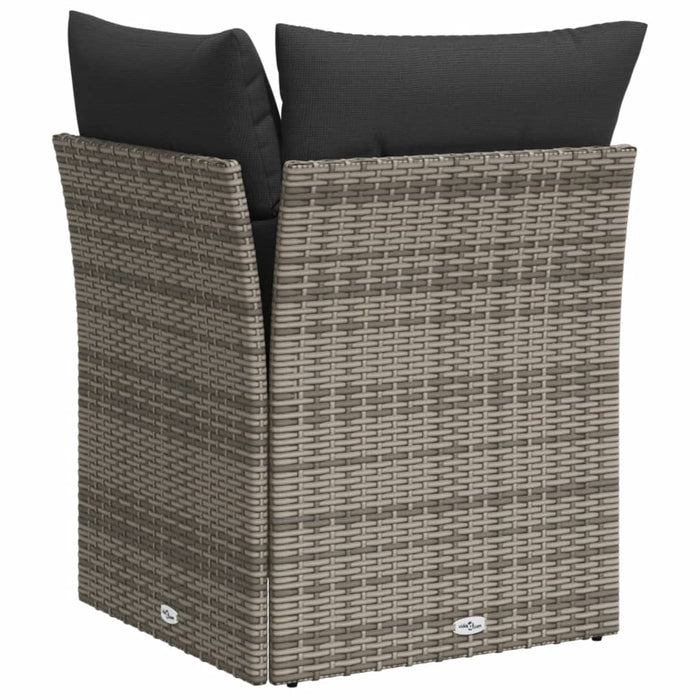 Garden Sofa Corner With Cushions Grey Poly Rattan Tlloot