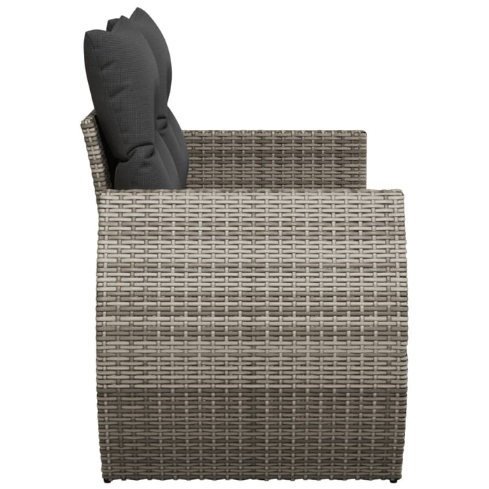 Garden Sofa With Cushions 2-Seater Grey Poly Rattan Tlloxa