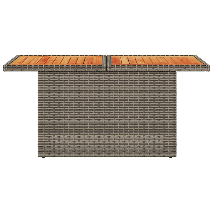 Garden Table Grey 100X55X73 Cm Poly Rattan And Acacia Wood Tlloxi