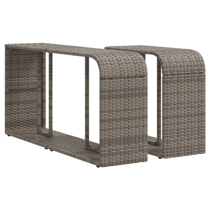 Storage Shelves 2 Pcs Grey Poly Rattan Tllotx