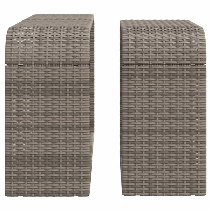 Storage Shelves 2 Pcs Grey Poly Rattan Tllotx
