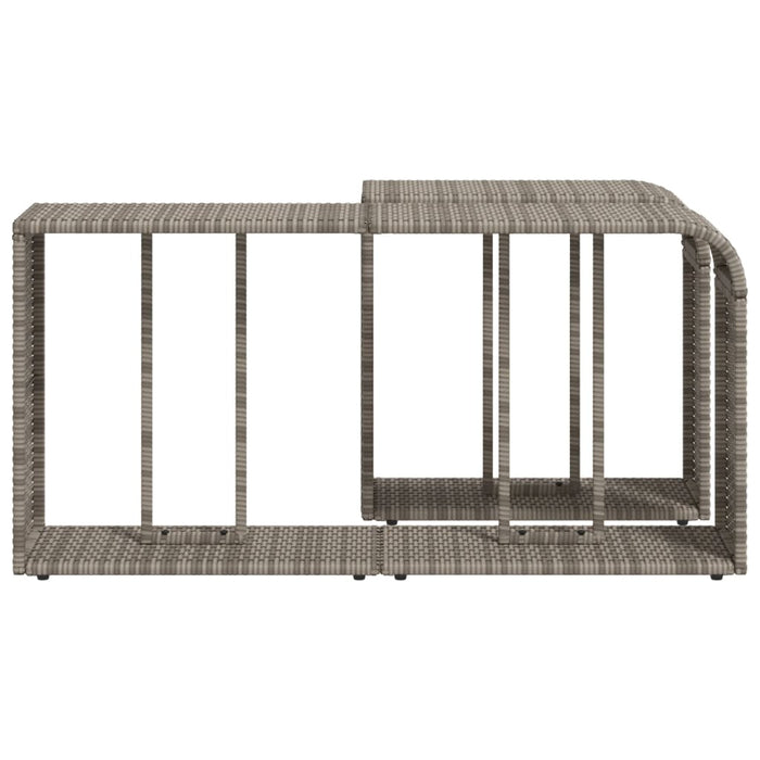 Storage Shelves 2 Pcs Grey Poly Rattan Tllotx