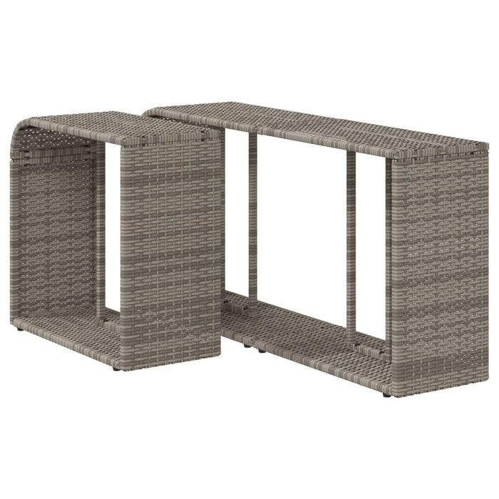 Storage Shelves 2 Pcs Grey Poly Rattan Tllotx