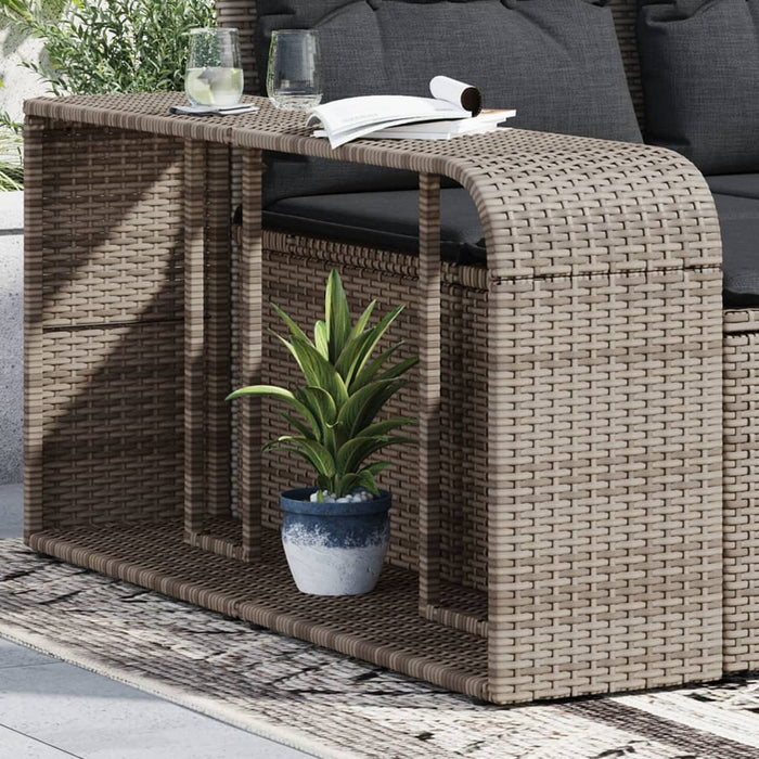 Storage Shelves 2 Pcs Grey Poly Rattan Tllotx