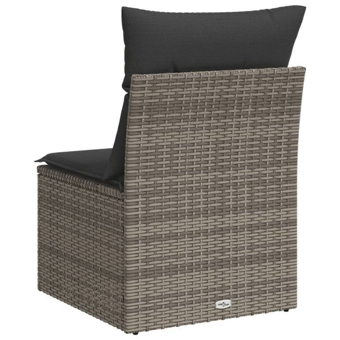 Garden Chair Armless With Cushions Grey Poly Rattan Tllotp