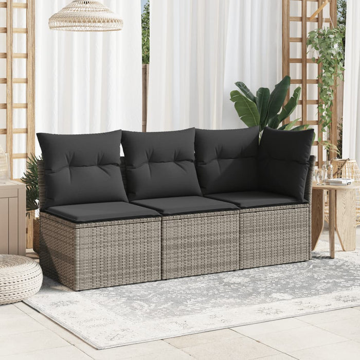 Garden Sofa Corner With Cushions Grey Poly Rattan Tllotl