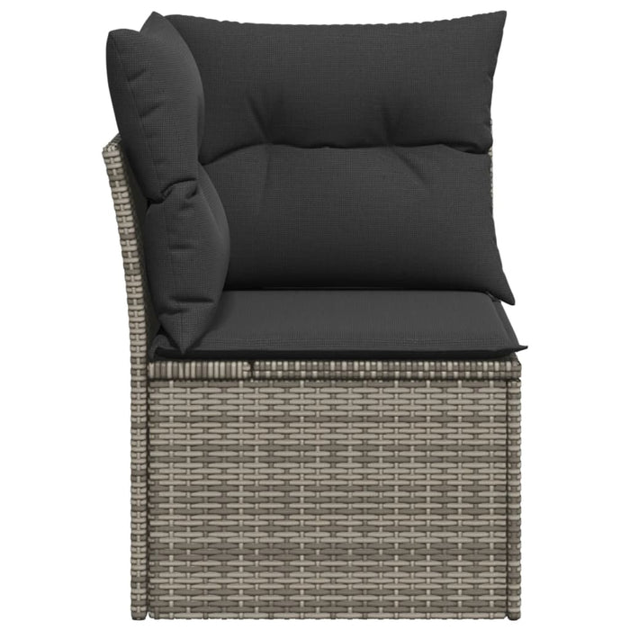 Garden Sofa Corner With Cushions Grey Poly Rattan Tllotl