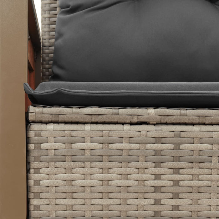 Garden Sofa With Cushions 2-Seater Grey Poly Rattan Tlloal