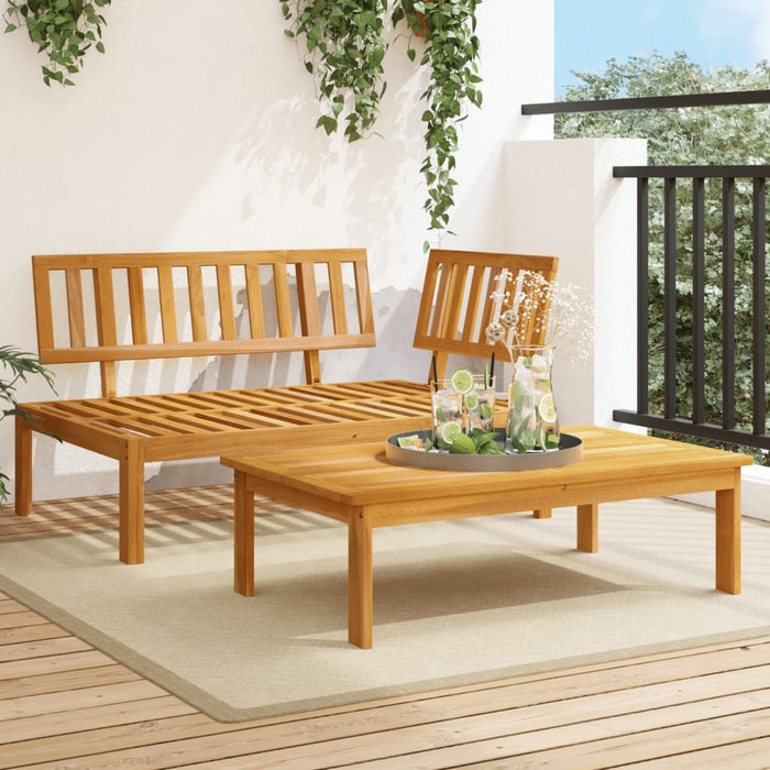 Garden Pallet Sofa Set 2 Piece Solid Wood Acacia Tlpnan