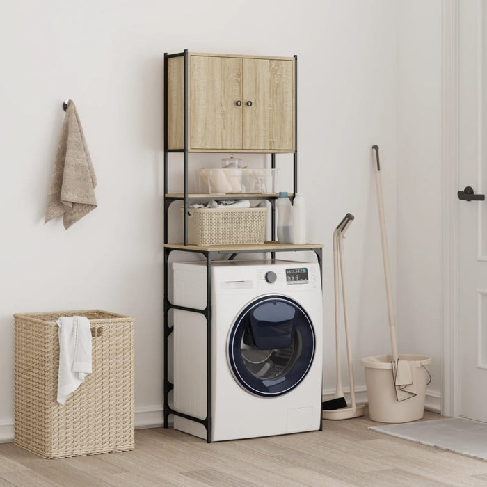 Washing Machine Cabinet Sonoma Oak 68X48.5X194 Cm Engineered Wood Ntnkia
