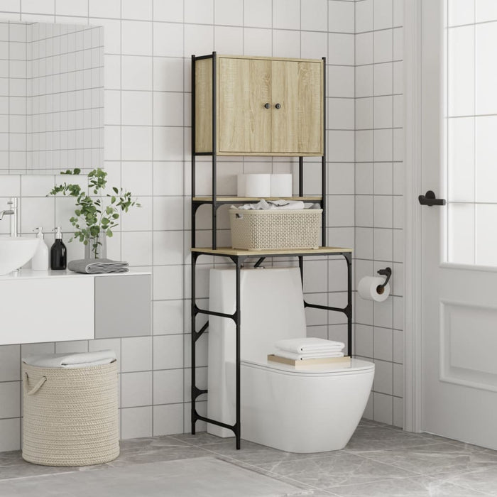 Washing Machine Cabinet Sonoma Oak 68X48.5X194 Cm Engineered Wood Ntnkia