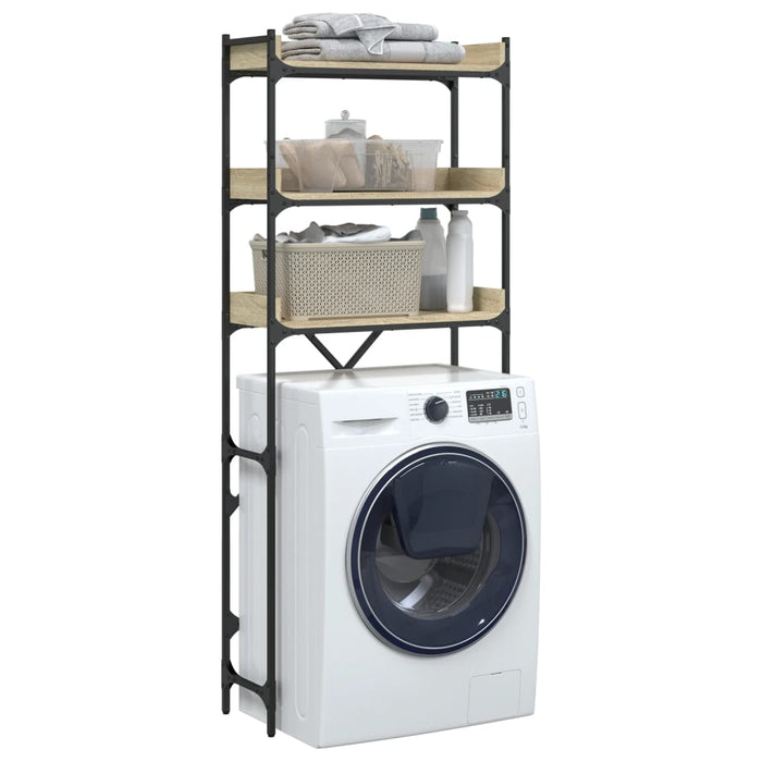 Washing Machine Shelf Sonoma Oak 67X25X163 Cm Engineered Wood Ntnkik