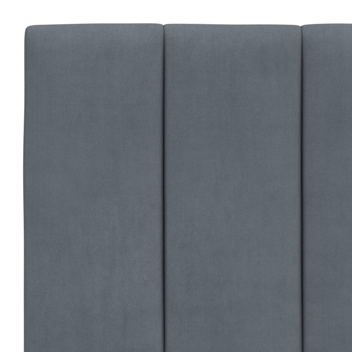 Single Size Headboard Cushion Dark Grey 90 Cm Velvet Txbilko