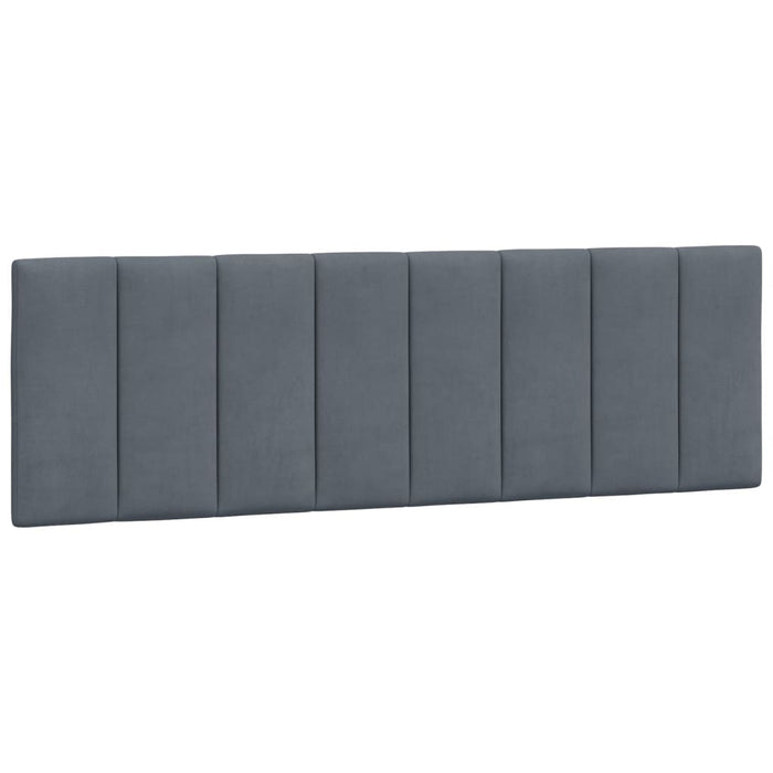 Queen Size Headboard Cushion Dark Grey 153 Cm Velvet Txbilkt