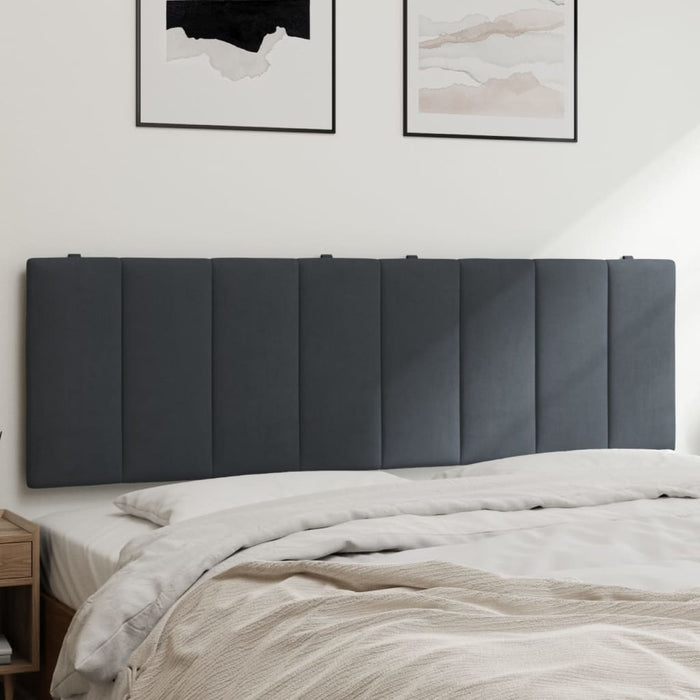 Queen Size Headboard Cushion Dark Grey 153 Cm Velvet Txbilkt