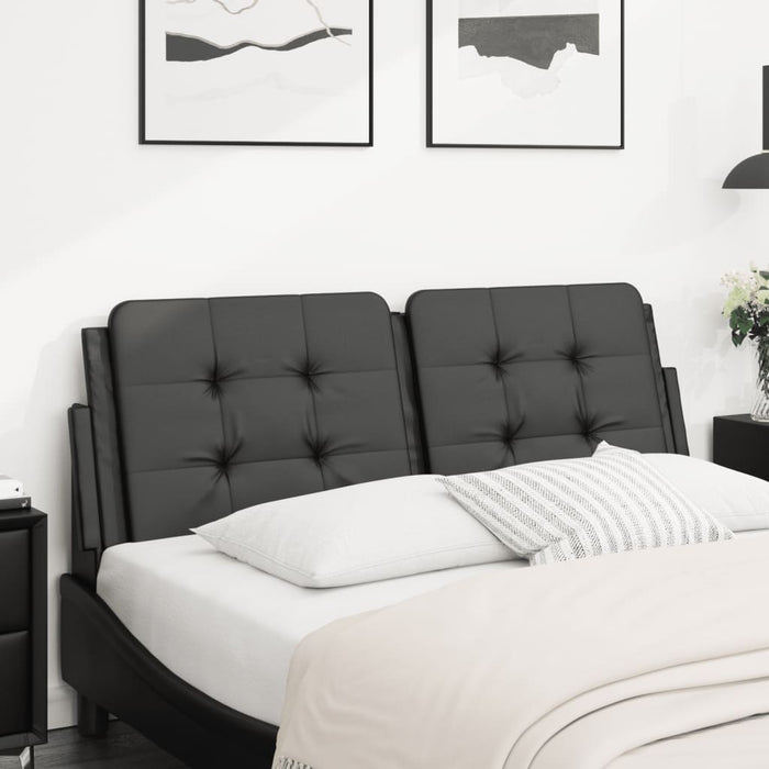 Double Size Headboard Cushion Black 137 Cm Faux Leather Txbiiob