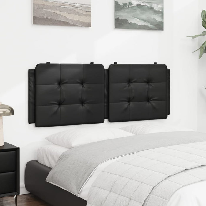 Double Size Headboard Cushion Black 137 Cm Faux Leather Txbiiob