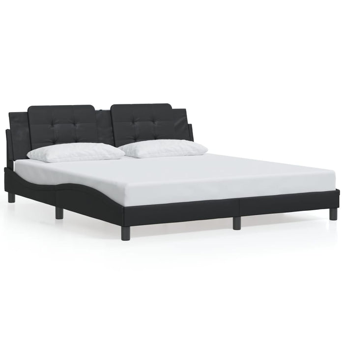 King Size Bed Frame With Headboard Black 183X203 Cm Faux Leather Txbnxnx