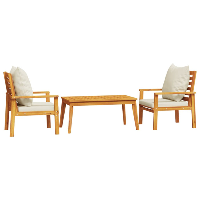 3 Piece Garden Lounge Set With Cushions Solid Wood Acacia Txoonbi
