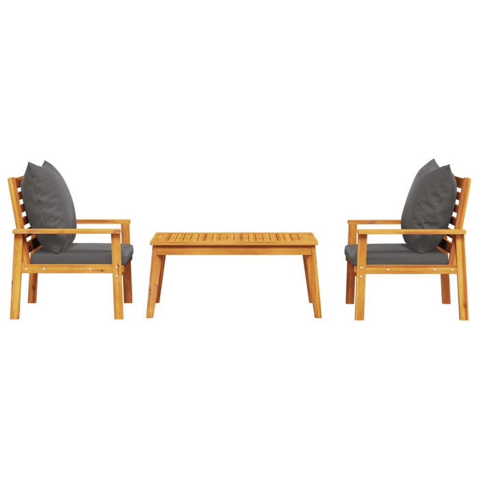 3 Piece Garden Lounge Set With Cushions Solid Wood Acacia Txoonbn