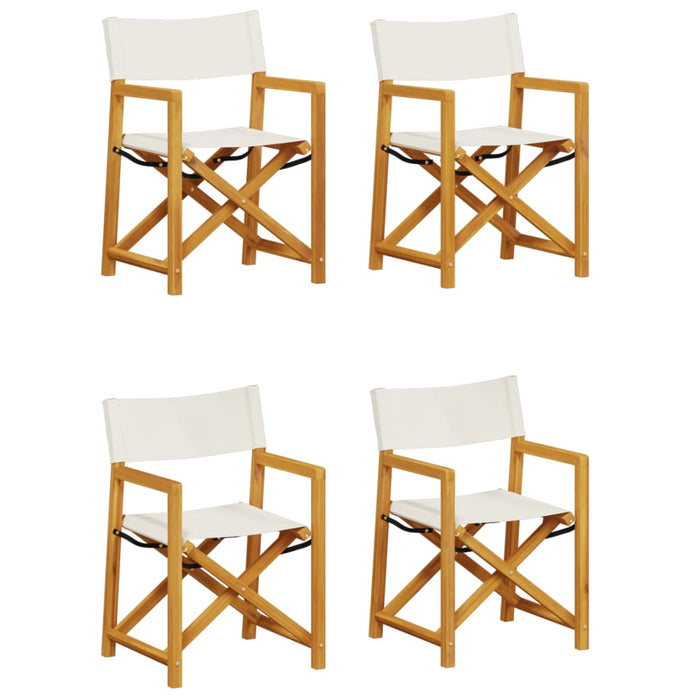 4 Pcs Folding Garden Chairs Cream White Fabric Txbnkol