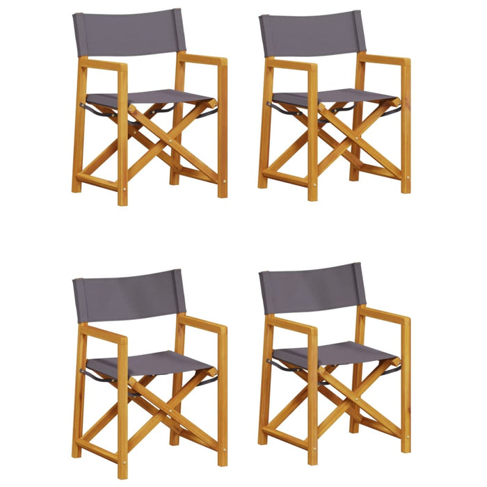 4 Pcs Folding Garden Chairs Dark Grey Fabric Txbnkok