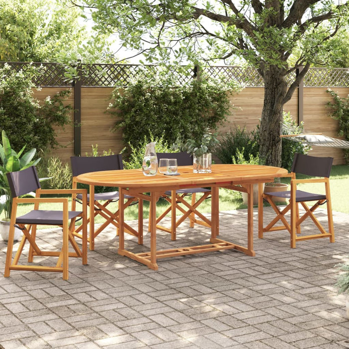 4 Pcs Folding Garden Chairs Dark Grey Fabric Txbnkok