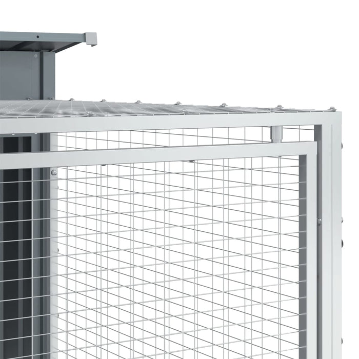 Dog House With Run Anthracite 153X194X110 Cm Galvanised Steel Txoaxxx