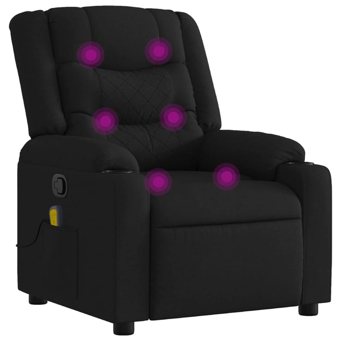 Massage Recliner Chair Black Fabric Tiaotx