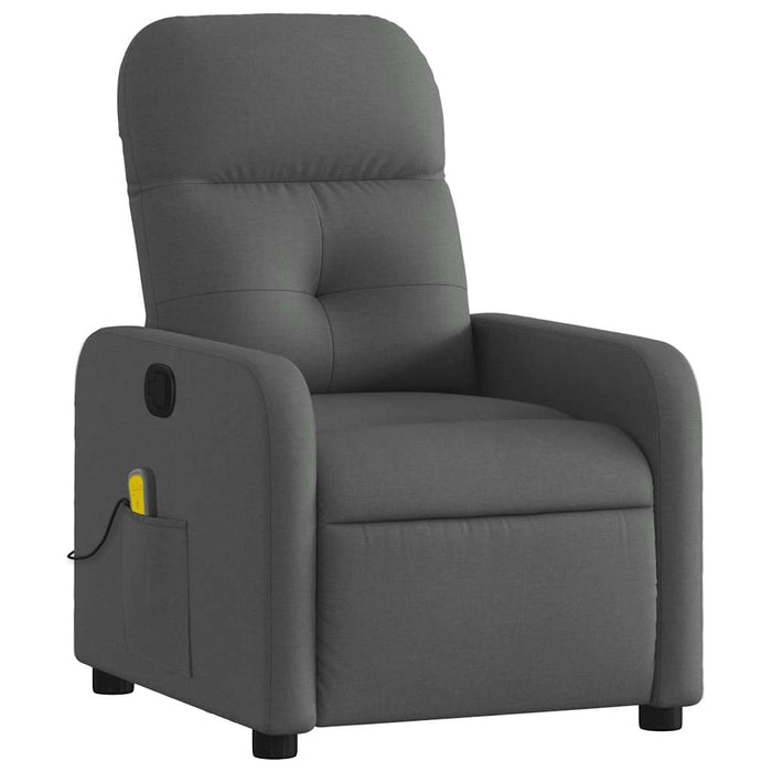 Massage Recliner Chair Dark Grey Fabric Tiaxbi