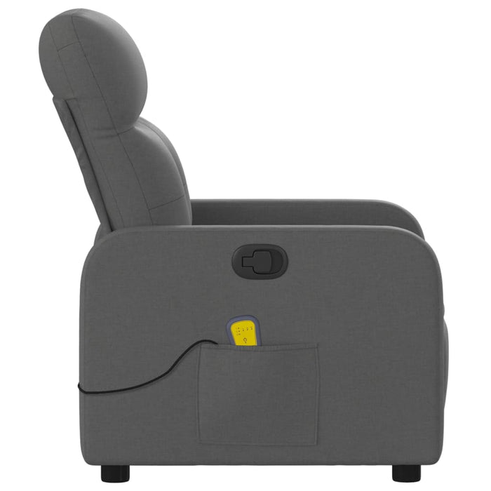 Massage Recliner Chair Dark Grey Fabric Tiaxbi
