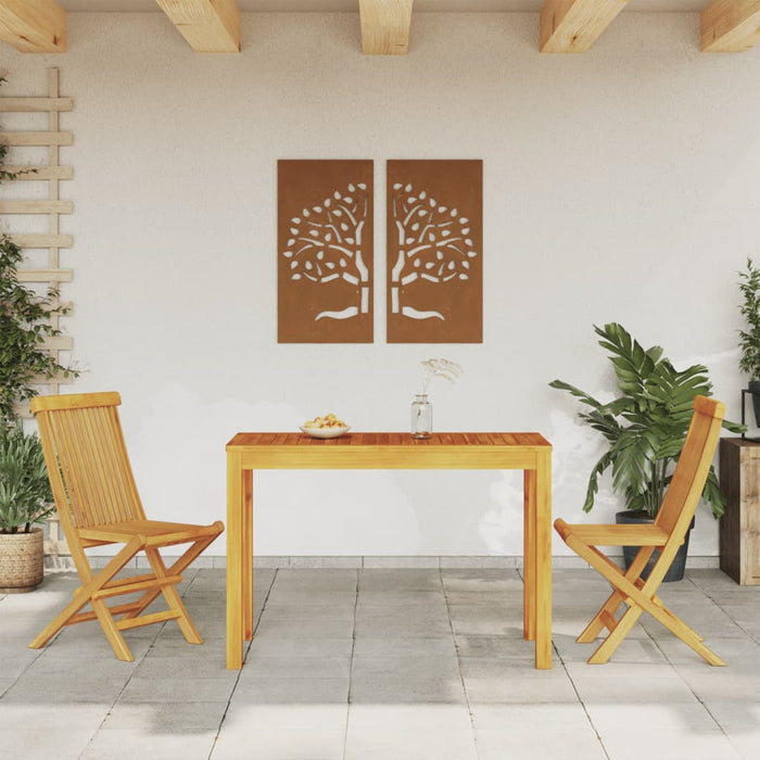 Garden Dining Table 110X55X75 Cm Solid Wood Acacia Tlltln